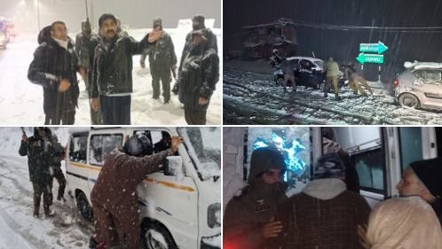 'अनंतनाग पुलिस द्वारा समय पर बचाव: सिंथन टॉप पर फंसे नौ यात्रियों को बचाया गया'
